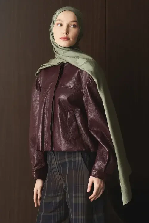 Naiya Jakar Şal Wave Desen - Yeşil 