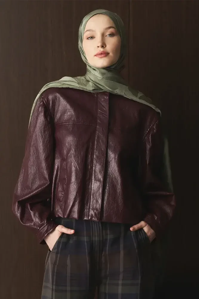 Naiya Jakar Şal Wave Desen - Yeşil - MADAME POLO