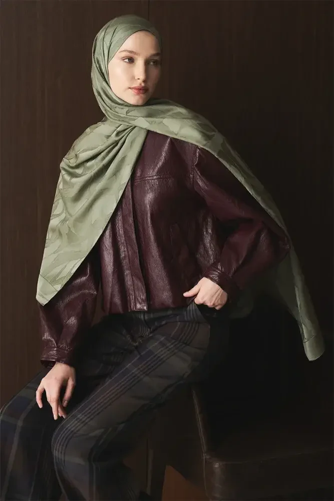 Naiya Jakar Şal Wave Desen - Yeşil - 3