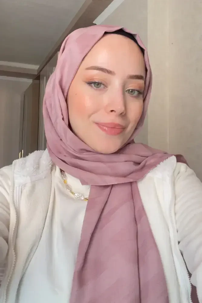 Duygu Goncu Organik Jakar Şal Fırça Desen - Rose - 1