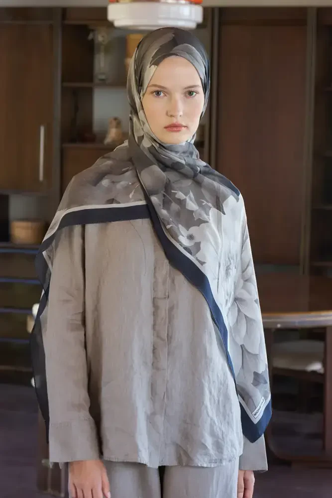 Passionate Floret Desen Şal - Siyah - 2