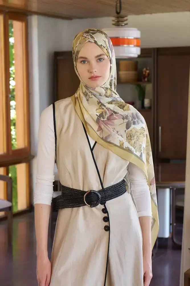 Passionate Lush Desen Şal - Sarı - 1