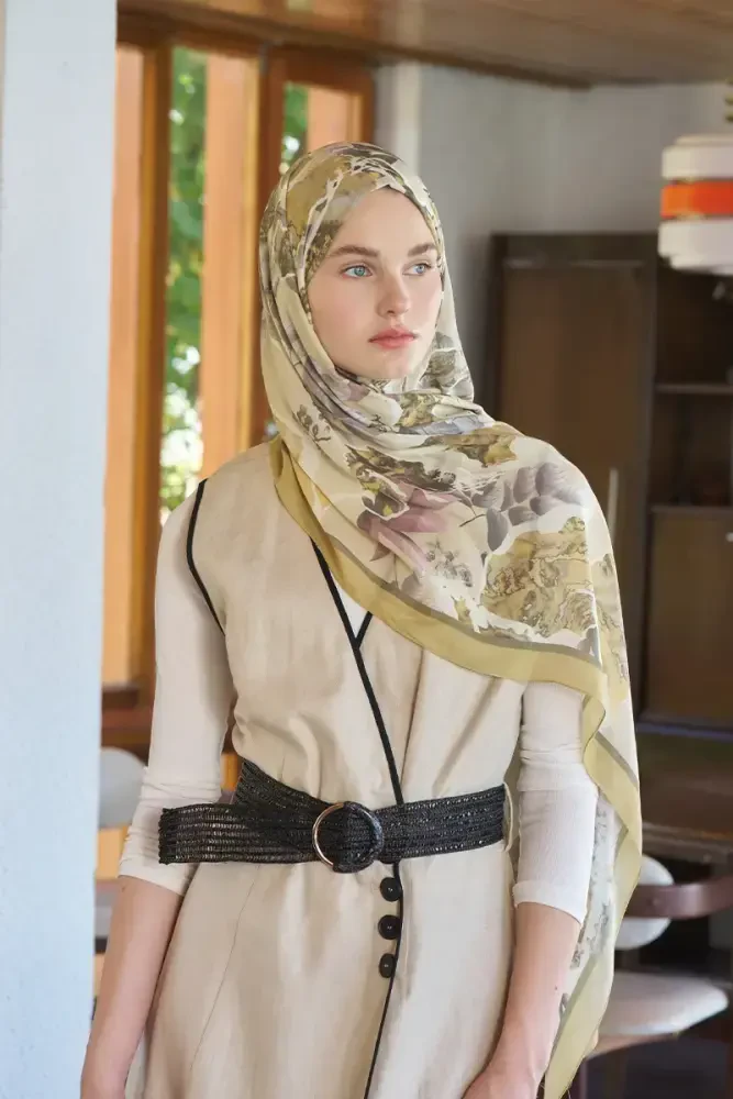 Passionate Lush Desen Şal - Sarı - MADAME POLO