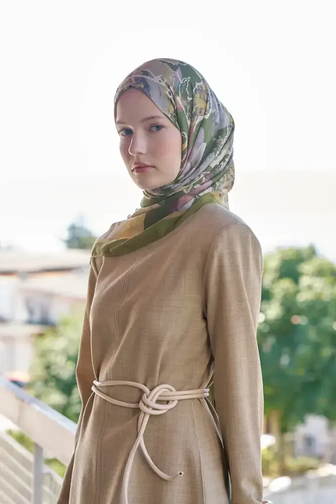 Passionate Lush Desen Şal - Yeşil - MADAME POLO