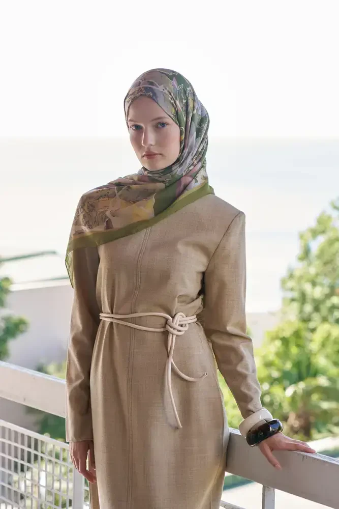 Passionate Lush Desen Şal - Yeşil - MADAME POLO