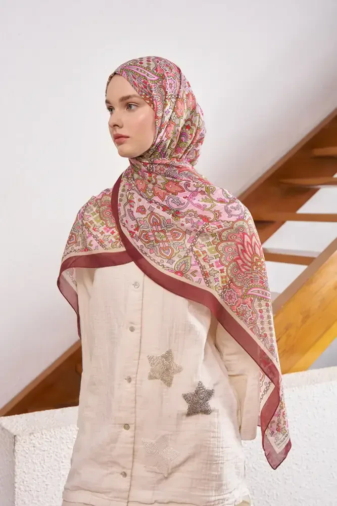 Passionate Marissa Desen Şal - Bordo - MADAME POLO