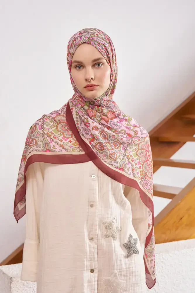 Passionate Marissa Desen Şal - Bordo - MADAME POLO