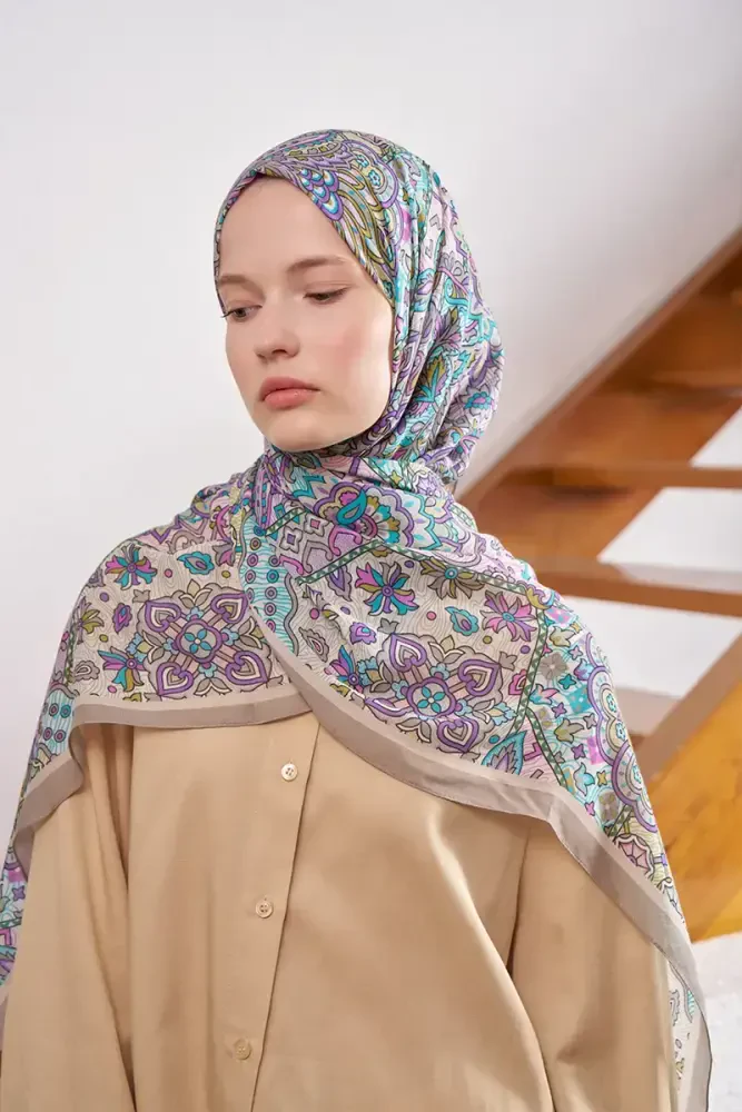 Passionate Marissa Desen Şal - Gri - MADAME POLO