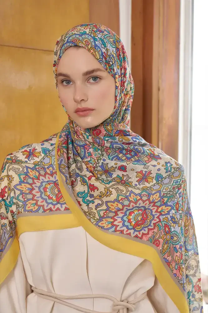 Passionate Marissa Desen Şal - Sarı - MADAME POLO