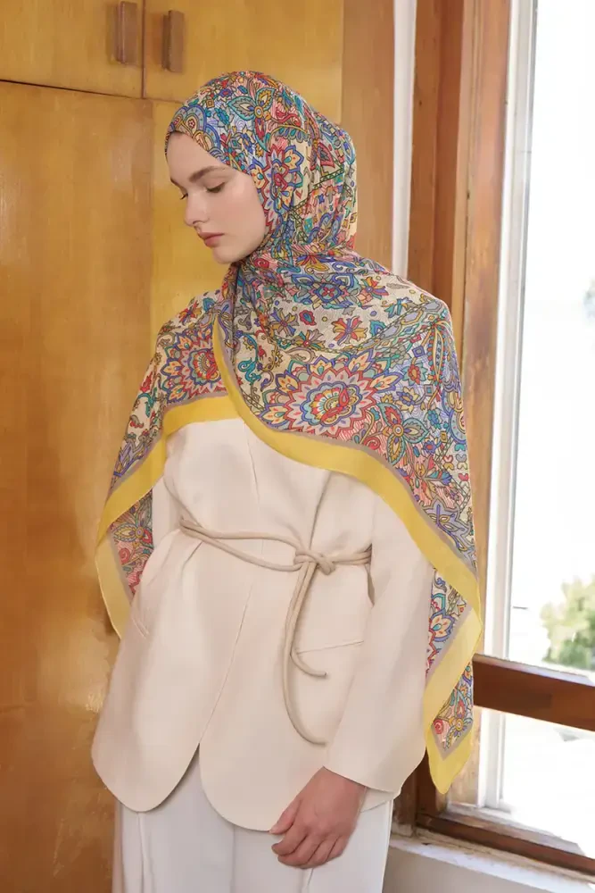 Passionate Marissa Desen Şal - Sarı - MADAME POLO