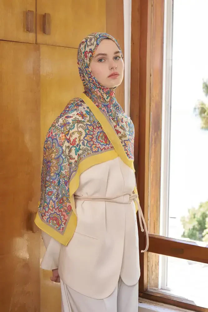 Passionate Marissa Desen Şal - Sarı - MADAME POLO