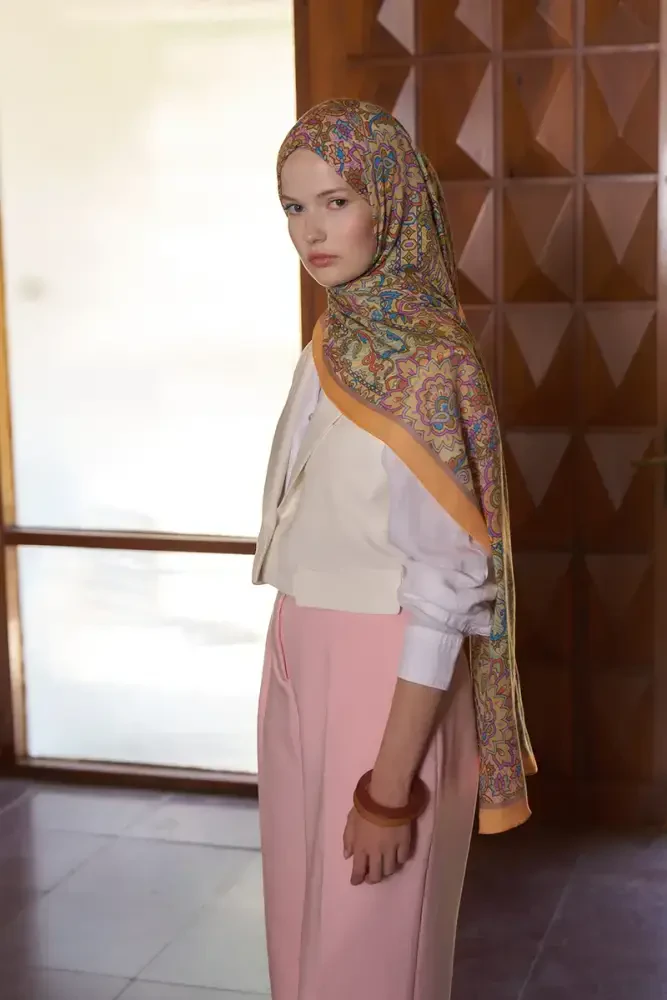 Passionate Marissa Desen Şal - Turuncu - MADAME POLO