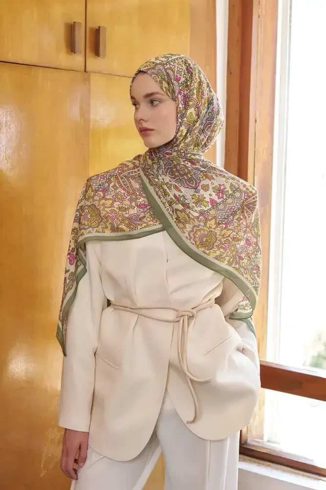 Passionate Marissa Desen Şal - Yeşil - MADAME POLO