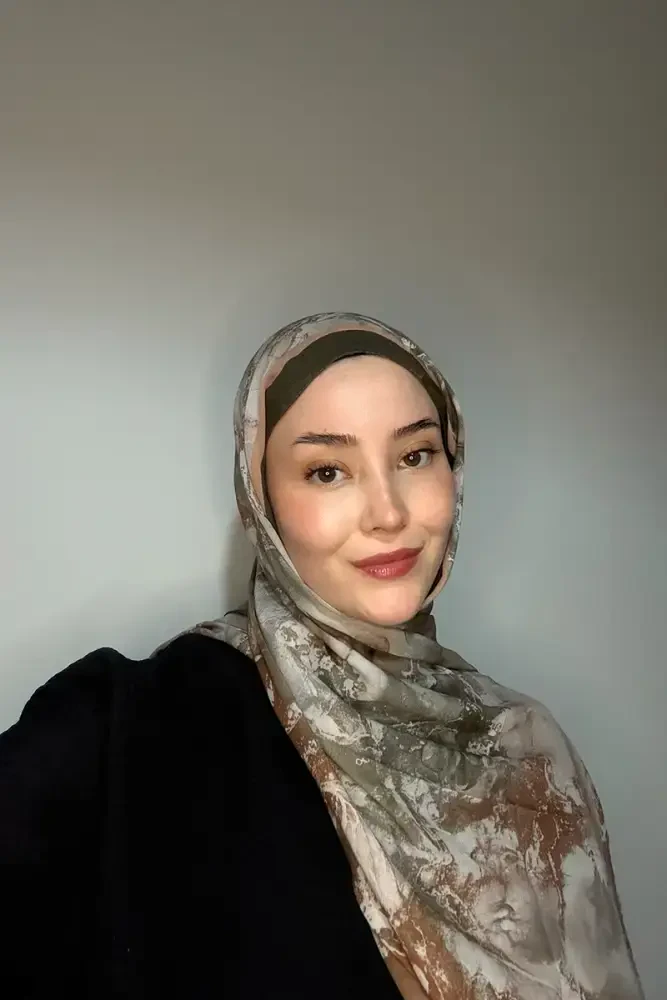 Passionate Solstice Desen Şal - Kahverengi - MADAME POLO