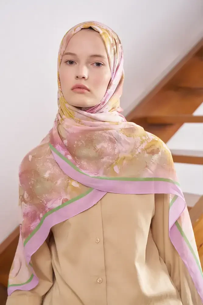 Passionate Solstice Desen Şal - Pembe - 4