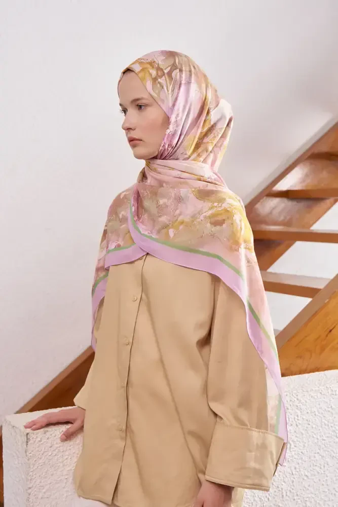 Passionate Solstice Desen Şal - Pembe - 4
