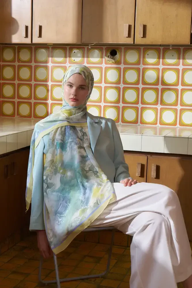 Passionate Solstice Desen Şal - Sarı - 5