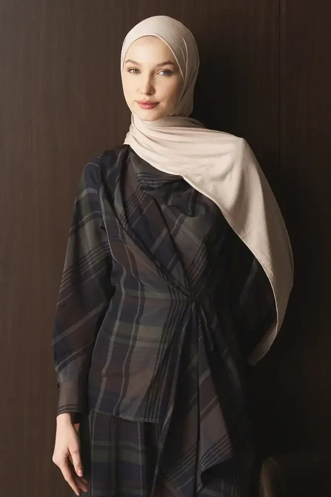 Penye Şal - Bej - MADAME POLO