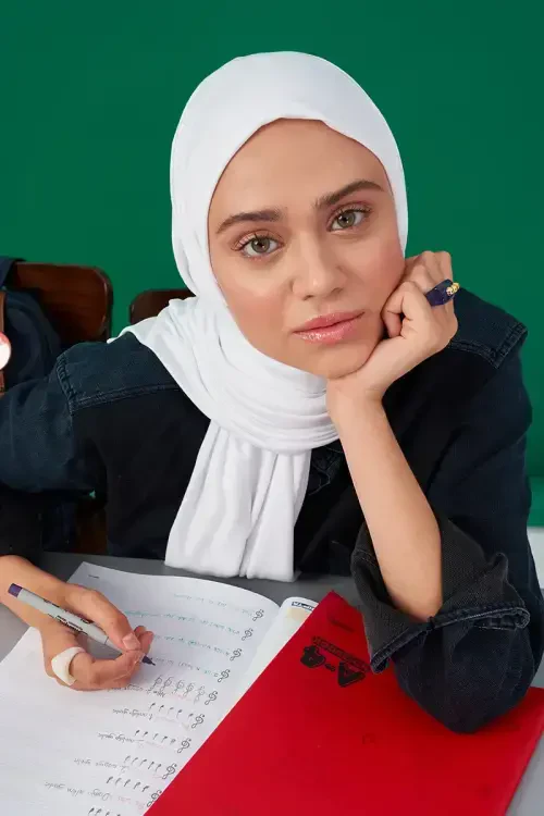 Penye Şal - Beyaz 