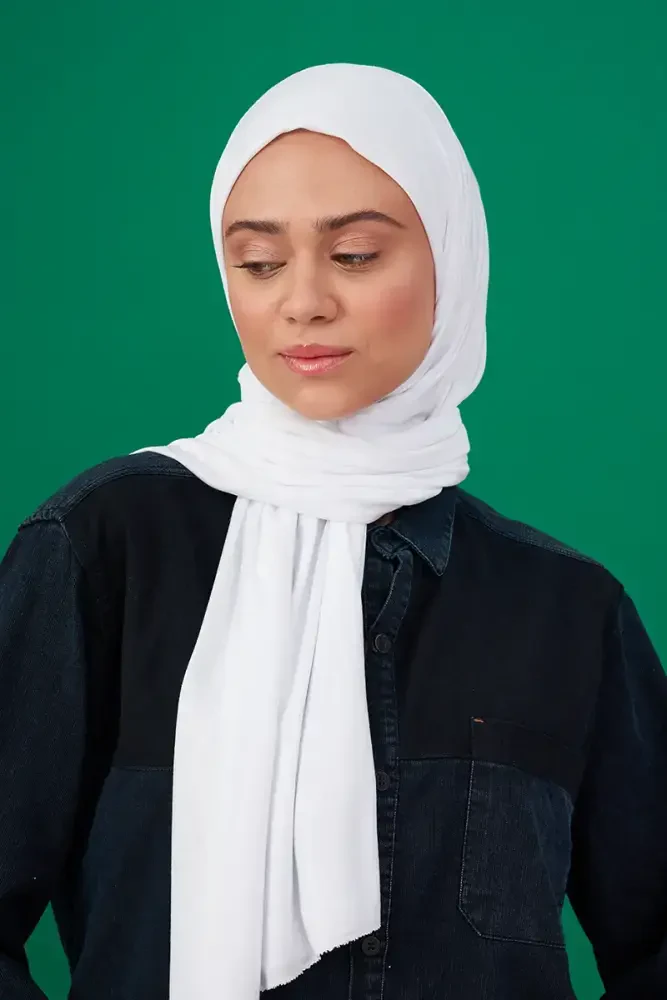 Penye Şal - Beyaz - MADAME POLO