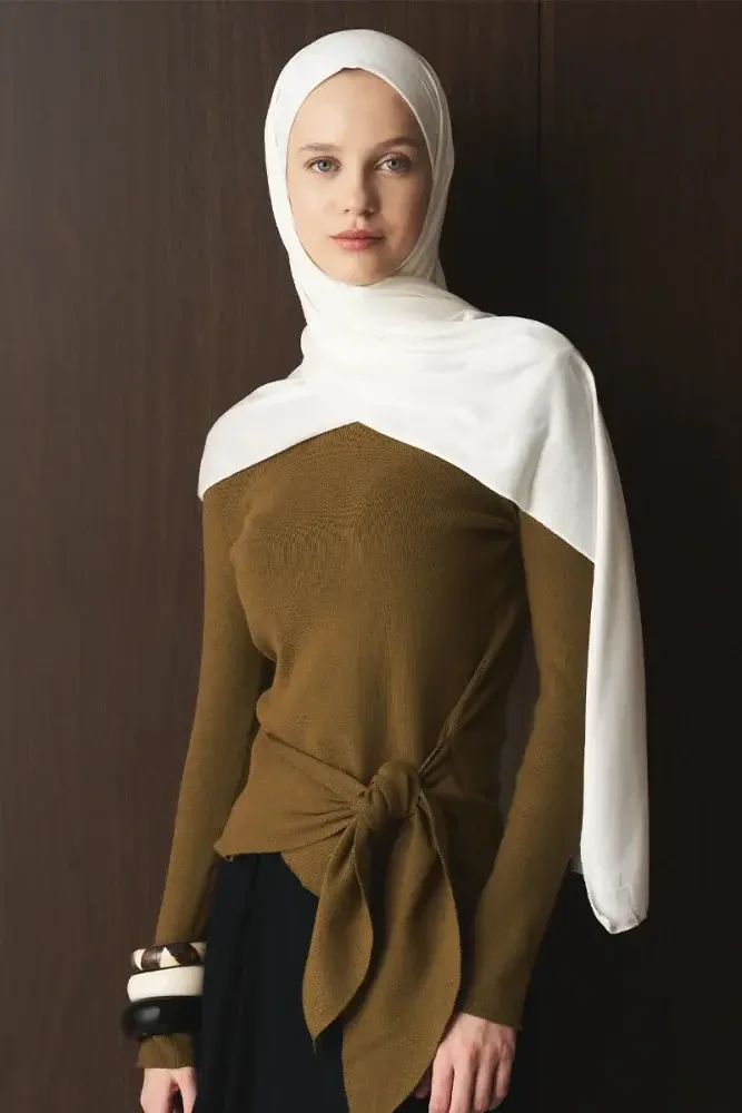 Penye Şal - Kırık Beyaz - MADAME POLO