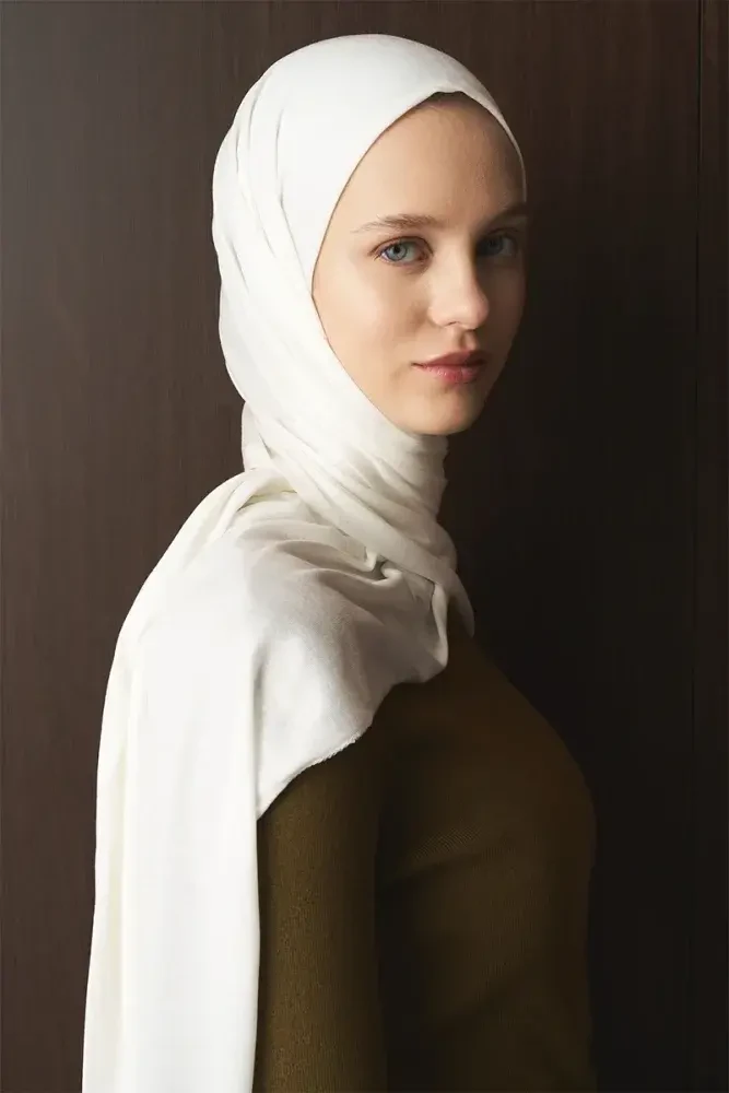 Penye Şal - Kırık Beyaz - MADAME POLO