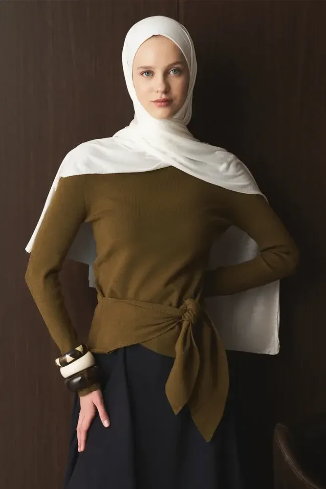 Penye Şal - Kırık Beyaz - 5