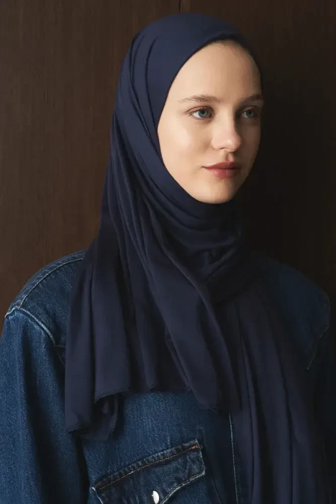 Penye Şal - Lacivert - MADAME POLO