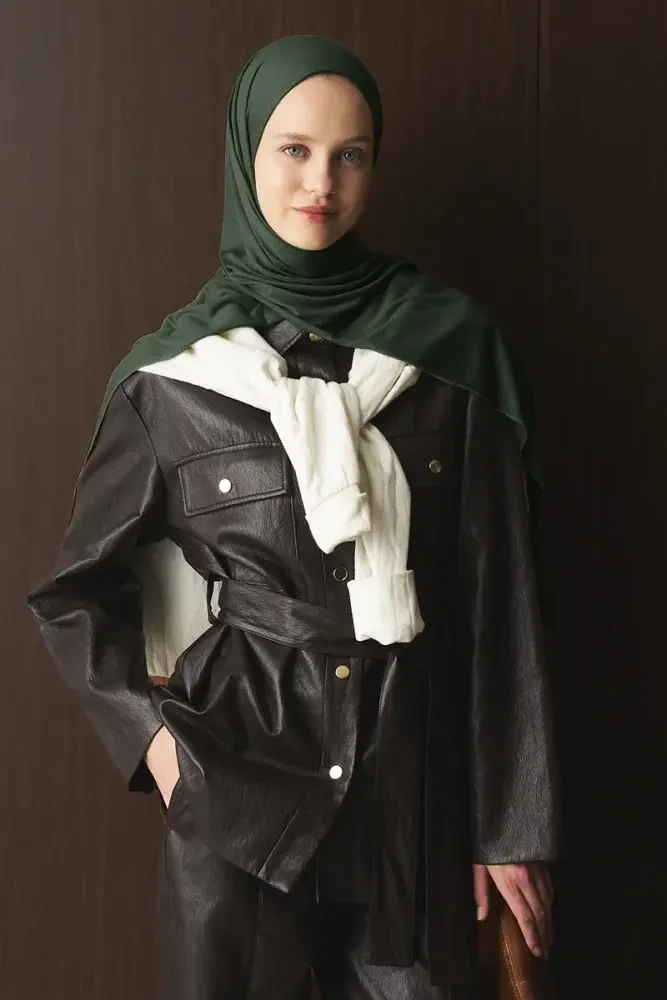 Penye Şal - Yaprak Yeşili - MADAME POLO