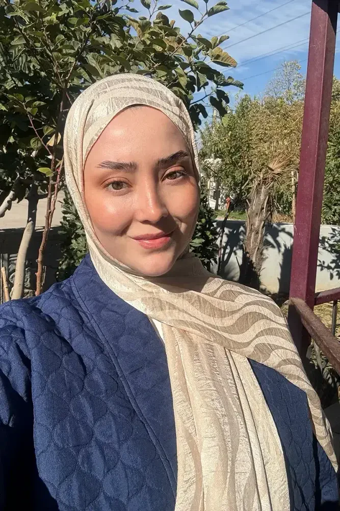 Premium Jakar Şal Dalga Desen - Bej - 1