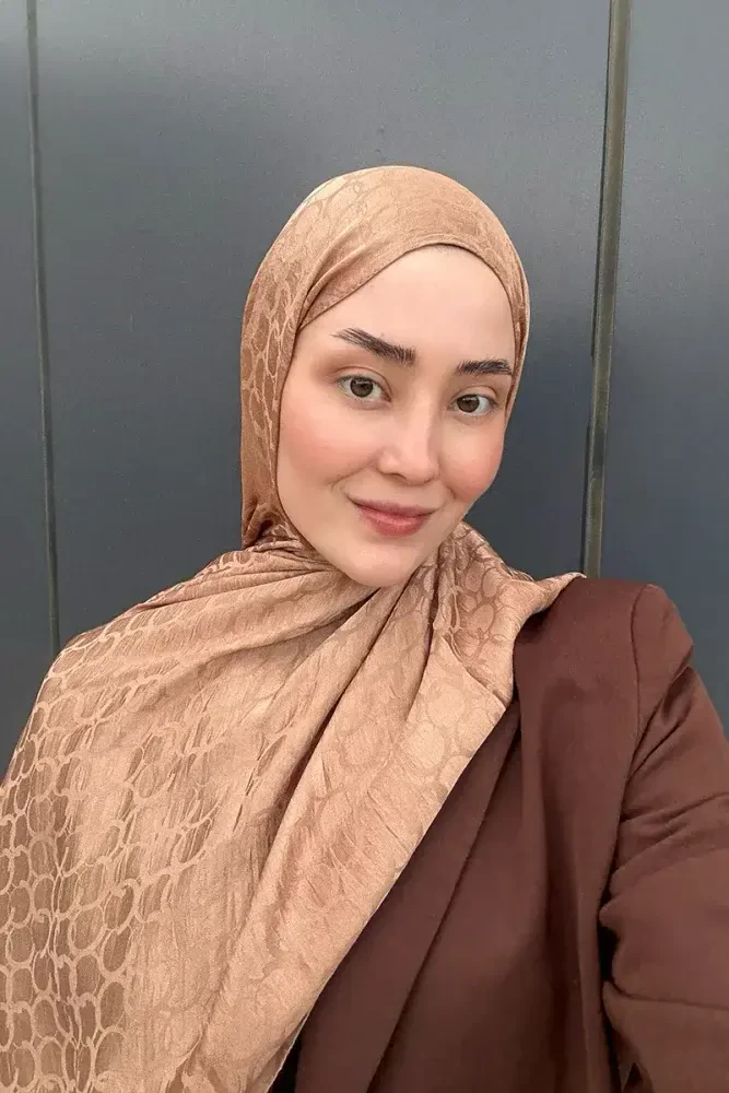 Premium Jakar Şal Halka Desen - Bronz - 2