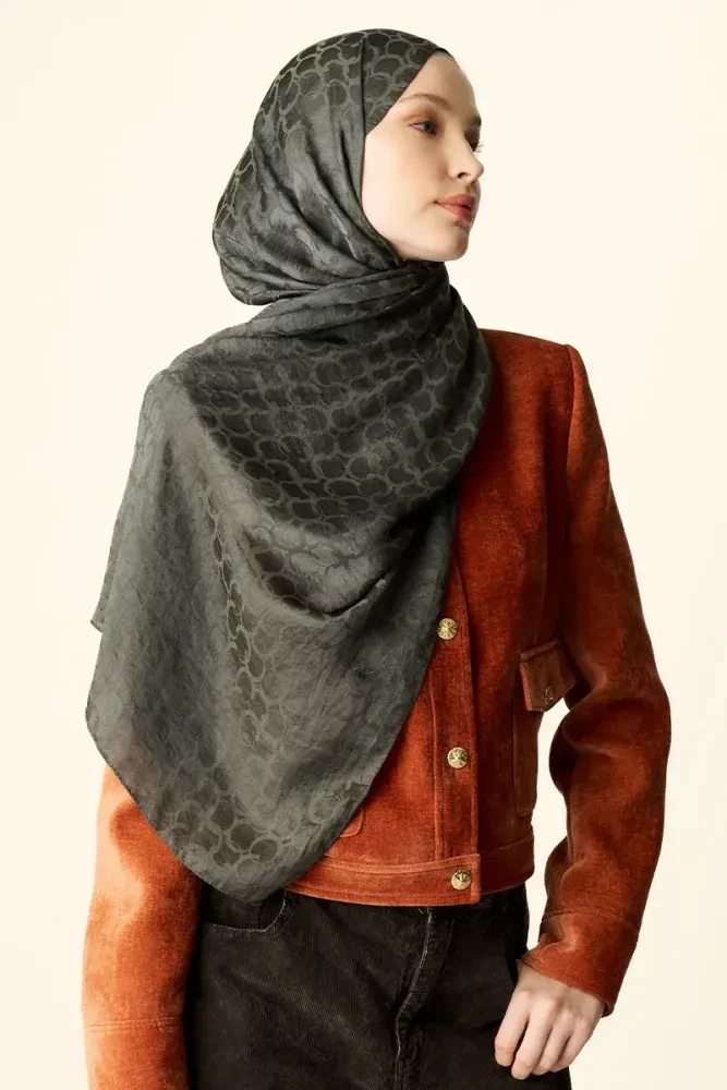 Premium Jakar Şal Halka Desen - Haki - 3