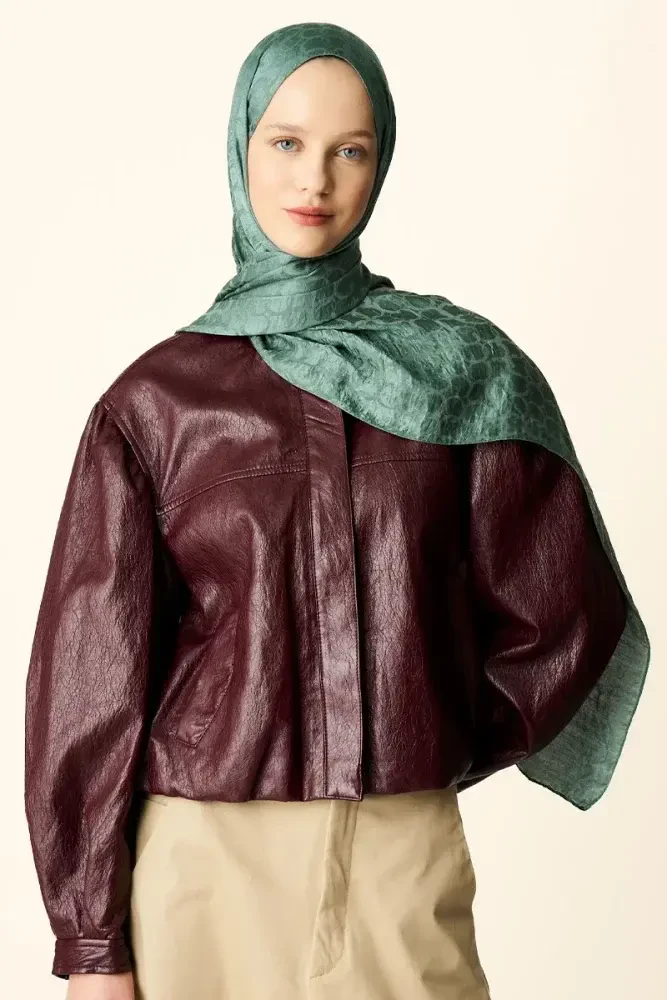 Premium Jakar Şal Halka Desen - Mint - MADAME POLO