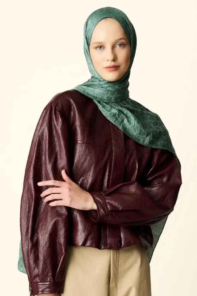 Premium Jakar Şal Halka Desen - Mint - MADAME POLO