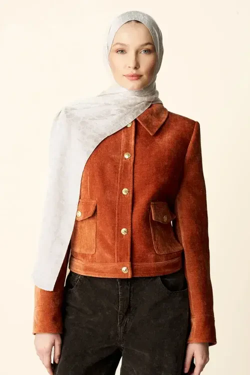 Premium Jakar Şal Halka Desen - Taş 