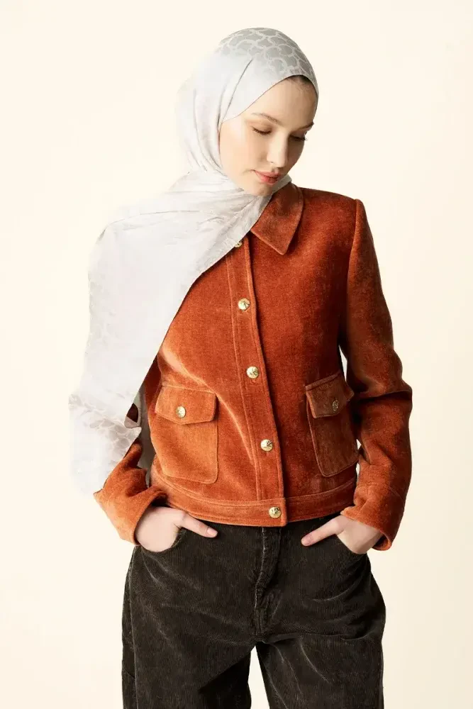 Premium Jakar Şal Halka Desen - Taş - 2