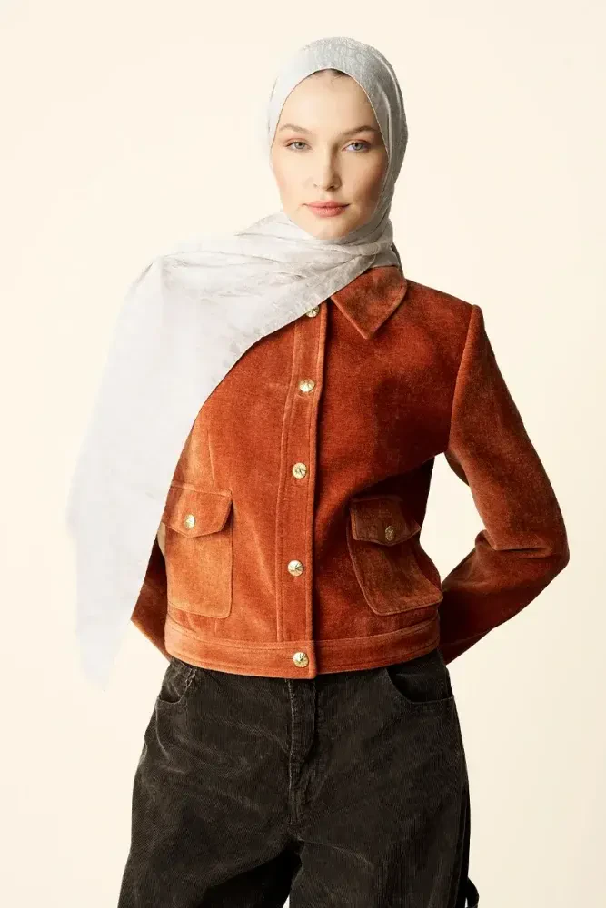 Premium Jakar Şal Halka Desen - Taş - 3