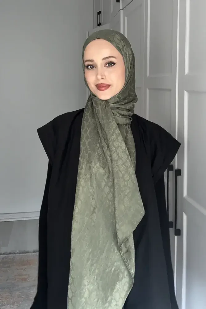 Premium Jakar Şal Halka Desen - Yeşil - 2