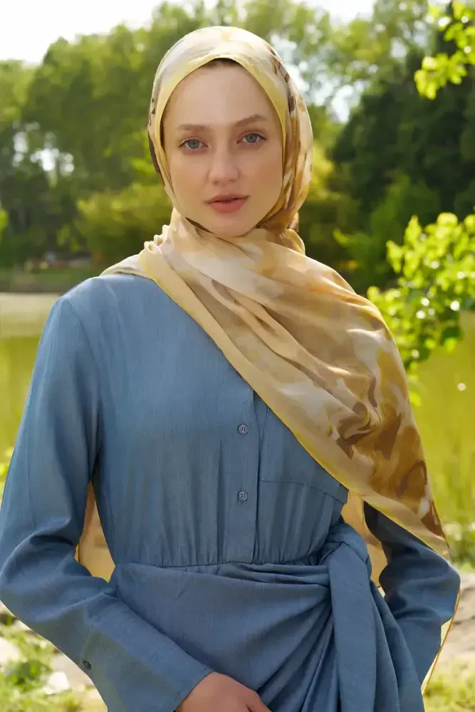 Prestige Carmen Desen Şal - Sarı - MADAME POLO