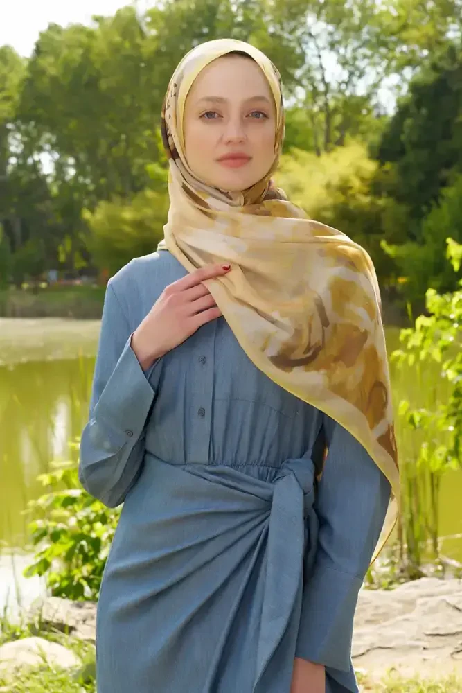 Prestige Carmen Desen Şal - Sarı - MADAME POLO