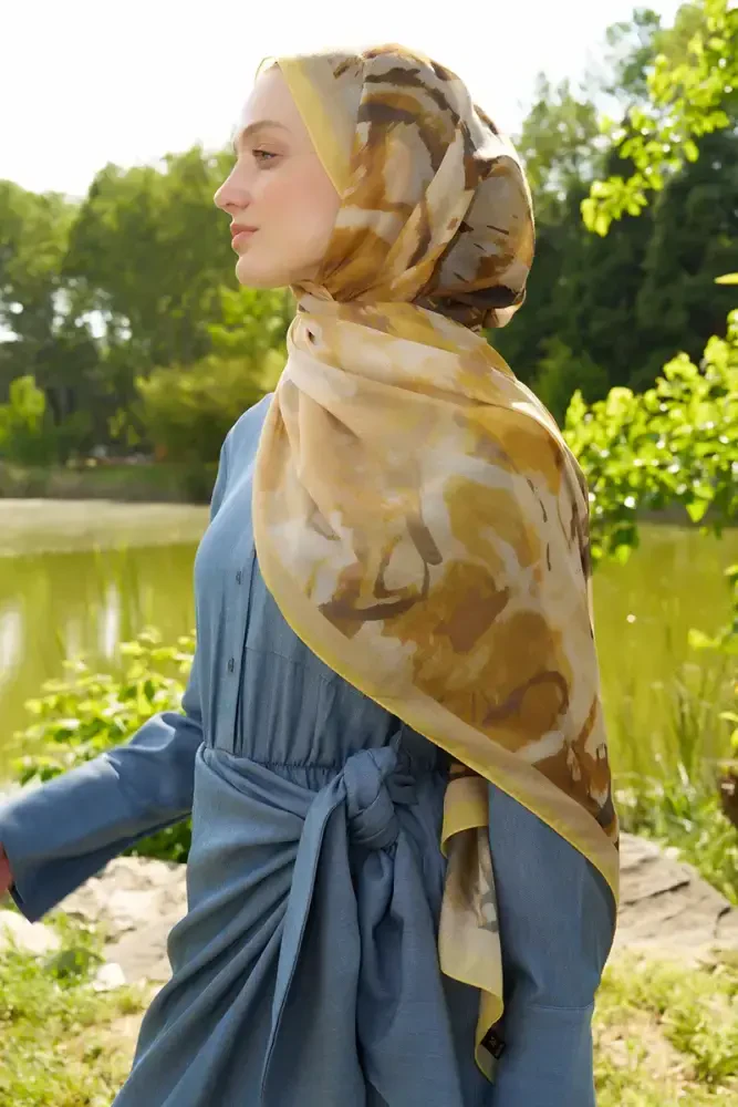 Prestige Carmen Desen Şal - Sarı - 3