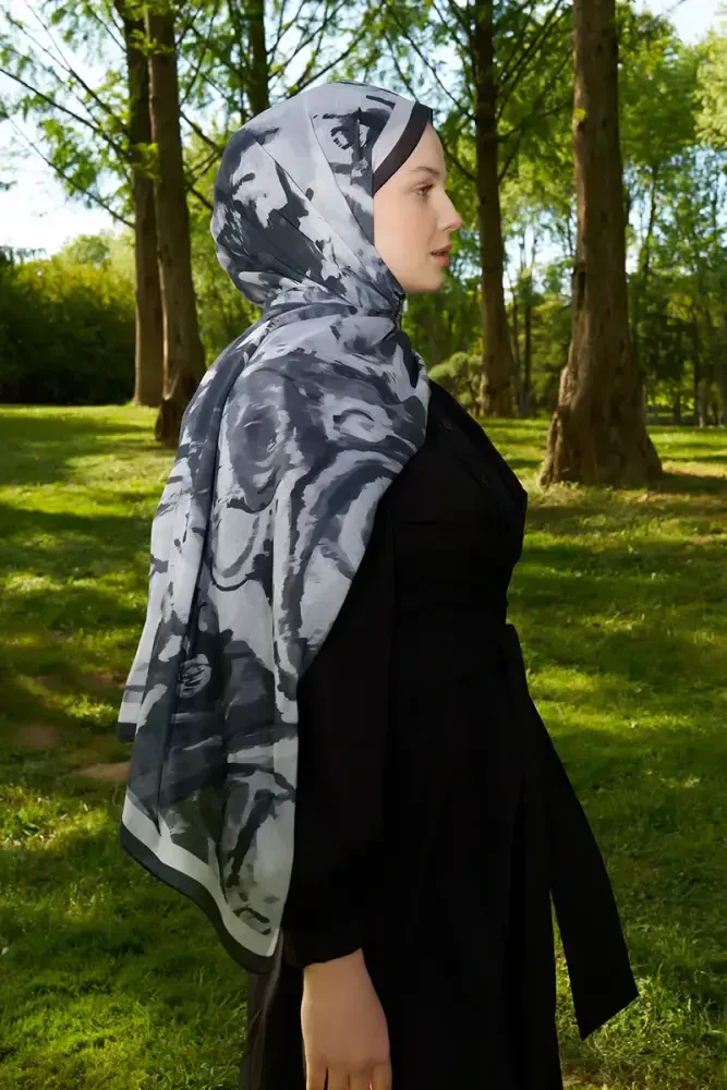 Prestige Carmen Desen Şal - Siyah - 4
