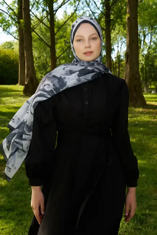 Prestige Carmen Desen Şal - Siyah - MADAME POLO