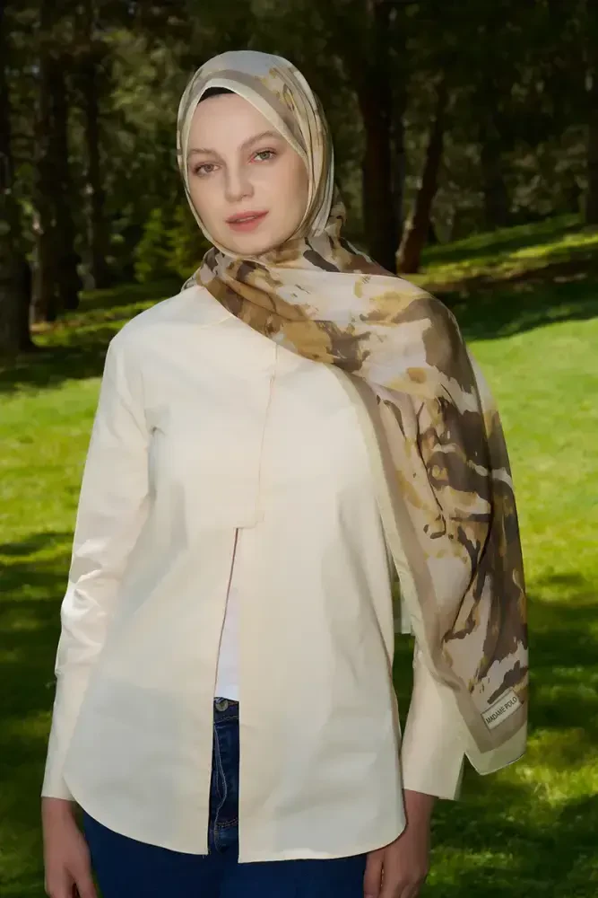 Prestige Carmen Desen Şal - Yağ Yeşili - 2