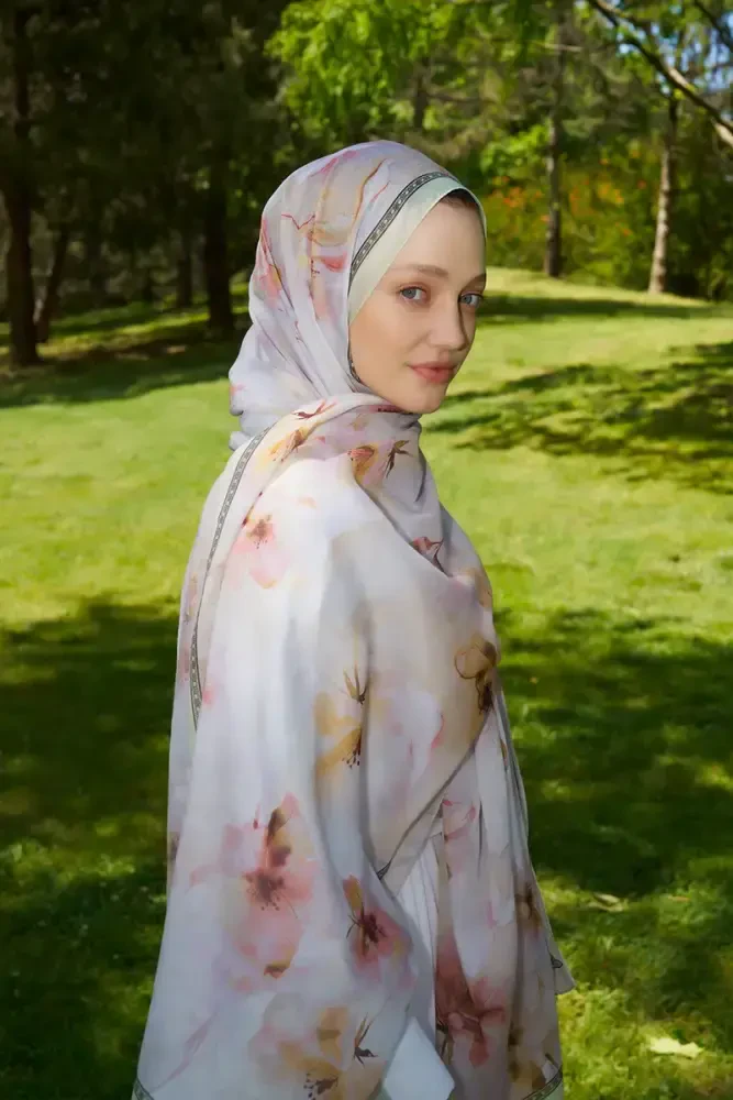 Prestige Dalia Desen Şal - Soft Yeşil - MADAME POLO