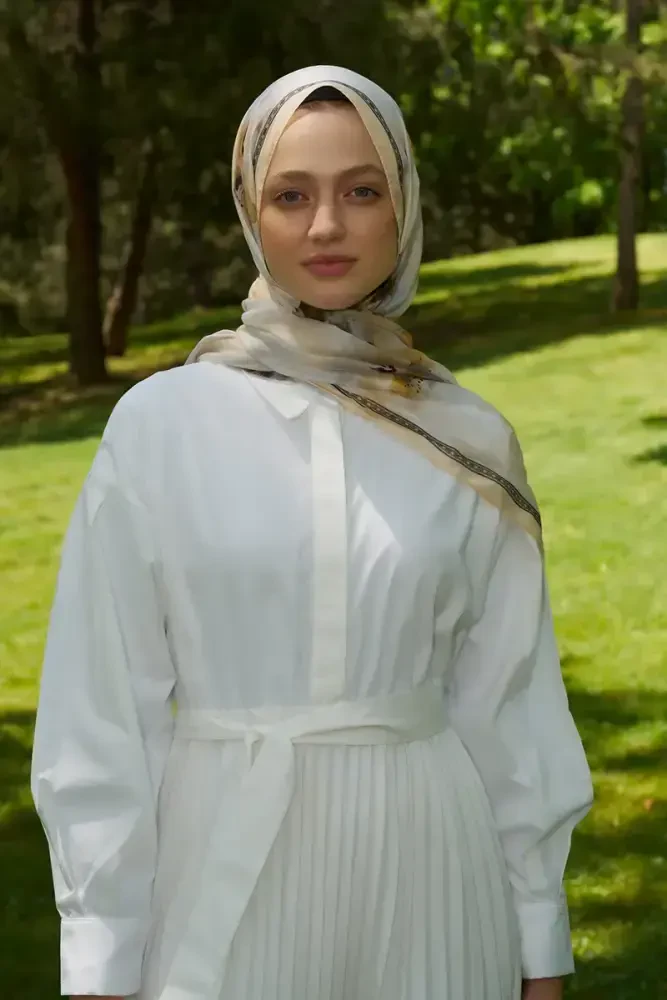 Prestige Dalia Desen Şal - Yağ Yeşili - 1