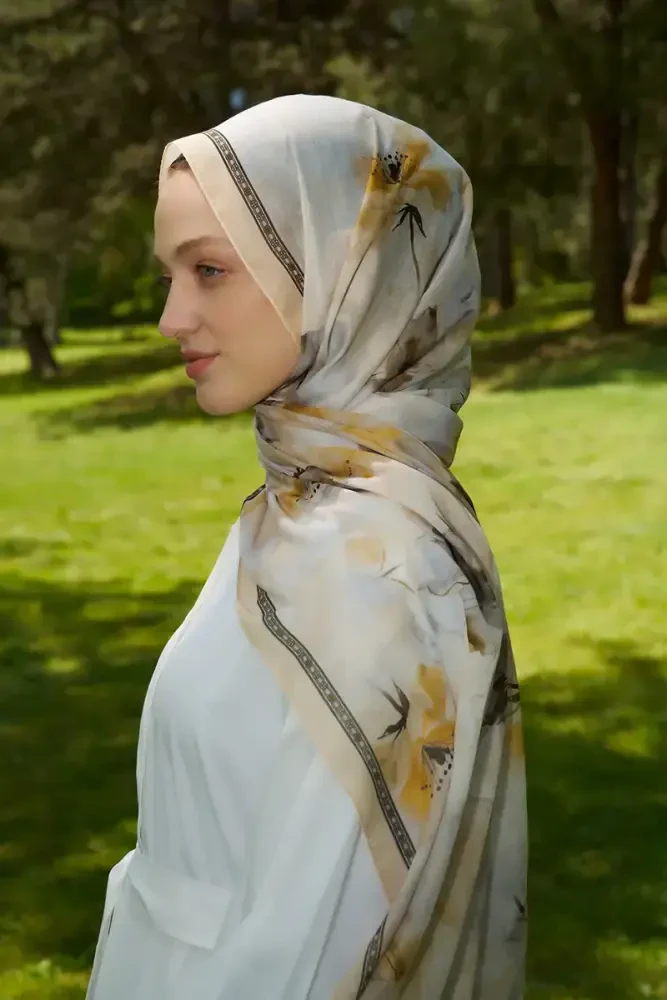 Prestige Dalia Desen Şal - Yağ Yeşili - 3