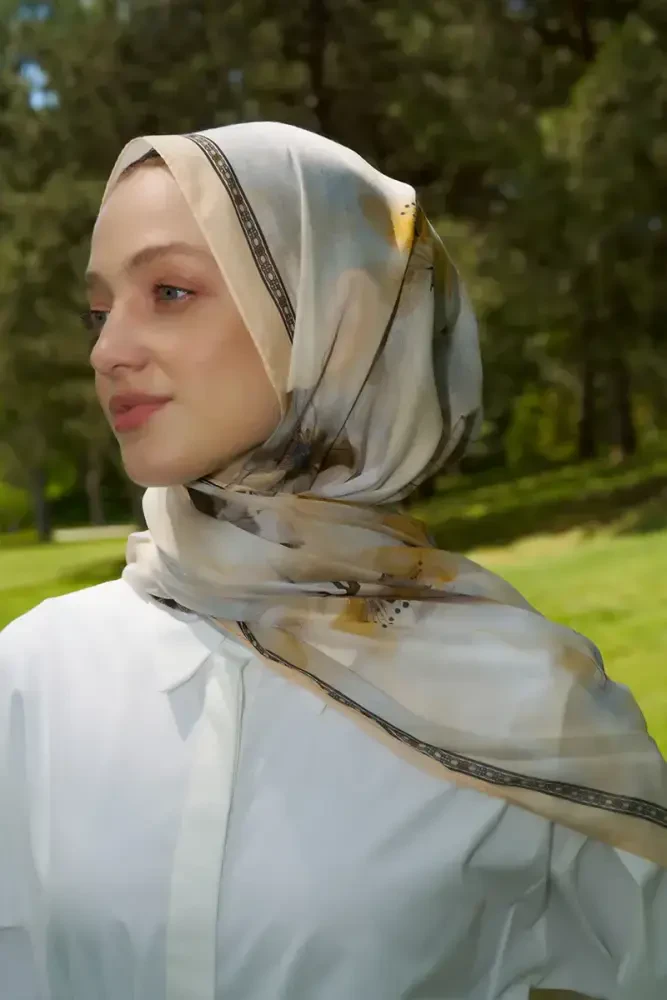 Prestige Dalia Desen Şal - Yağ Yeşili - 2