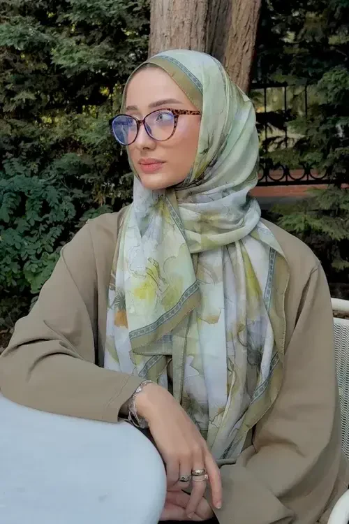 Prestige Dalia Desen Şal - Yeşil 