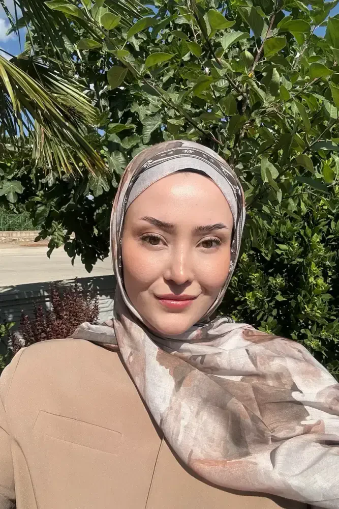 Prestige Helia Desen Şal - Bej - MADAME POLO